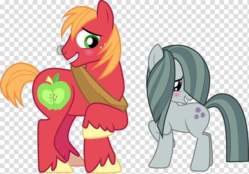 Big Mac and Marble Pie, red and gray My Little Pony transparent background PNG clipart