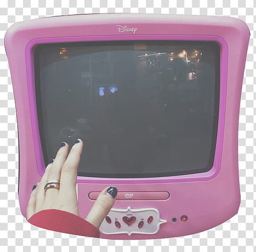 Grunge Devices s, pink Disney CRT TV transparent background PNG clipart