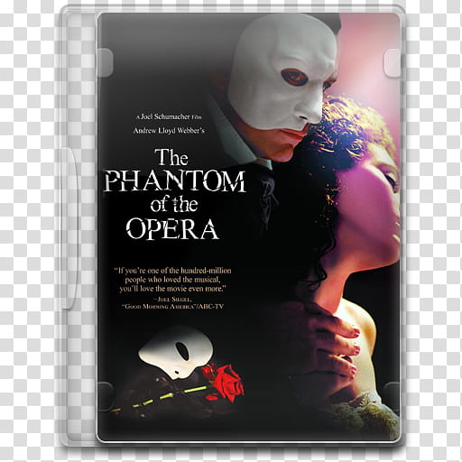 Movie Icon Mega , The Phantom of the Opera, The Phantom of the Opera DVD case transparent background PNG clipart