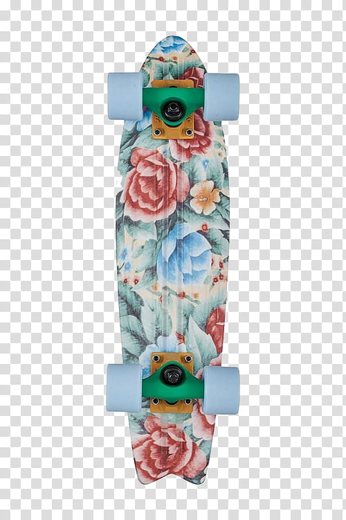 multicolored floral pintail skateboard transparent background PNG clipart