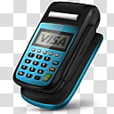 Pos Machine Icons, visa-, blue and black credit card terminal transparent background PNG clipart