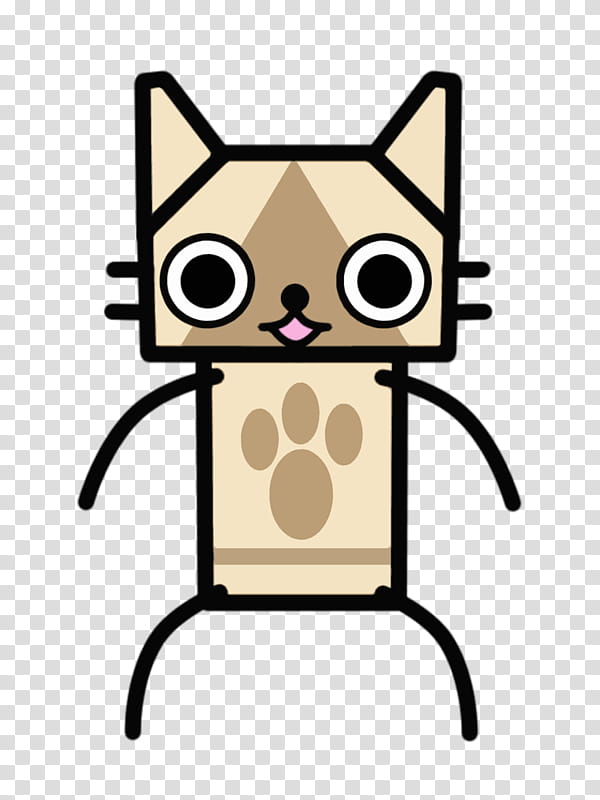 Felyne MH style Full VIEW, brown cat illustration transparent background PNG clipart