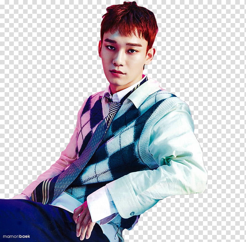 EXO CBX Magic, man in sitting position transparent background PNG clipart