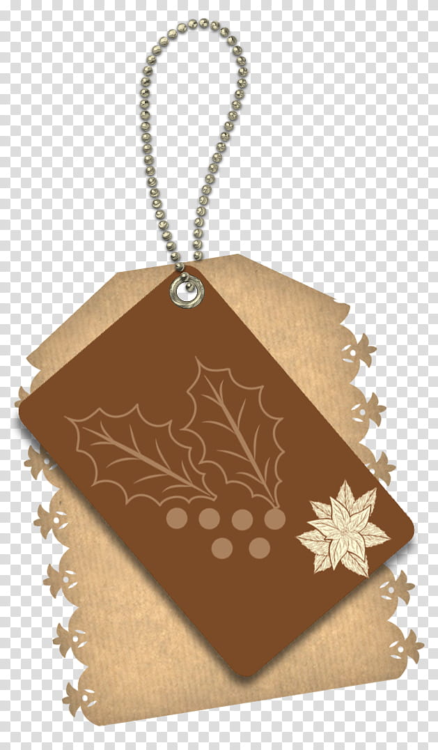Christmas tags, brown Christmas tag transparent background PNG clipart