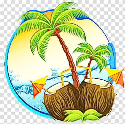 Coconut Tree, Watercolor, Paint, Wet Ink, Thailand, Koki, Travel, Palm Tree transparent background PNG clipart