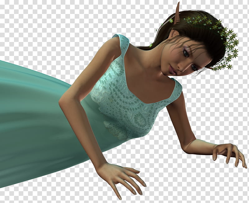 Fae request , women's green long dress close-up transparent background PNG clipart