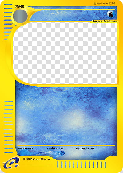 Original e Card Blank , blue and yellow pokemon card transparent background PNG clipart