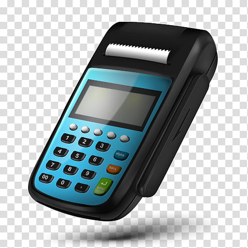 Pos Machine Icons, empty-, black and blue payment terminal transparent background PNG clipart
