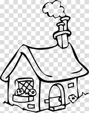 Architecture Tree, Coloring Book, House, Drawing, Cottage, Building, White, Line Art transparent background PNG clipart thumbnail