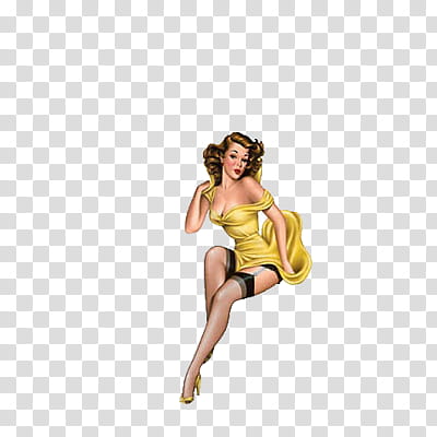 , woman wearing yellow dress art transparent background PNG clipart