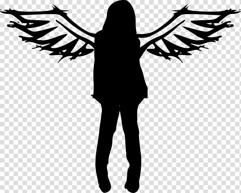 Bird Line Drawing, Angel, Silhouette, Devil, Lucifer, Cartoon, Black Angel Wings, Fallen Angel transparent background PNG clipart