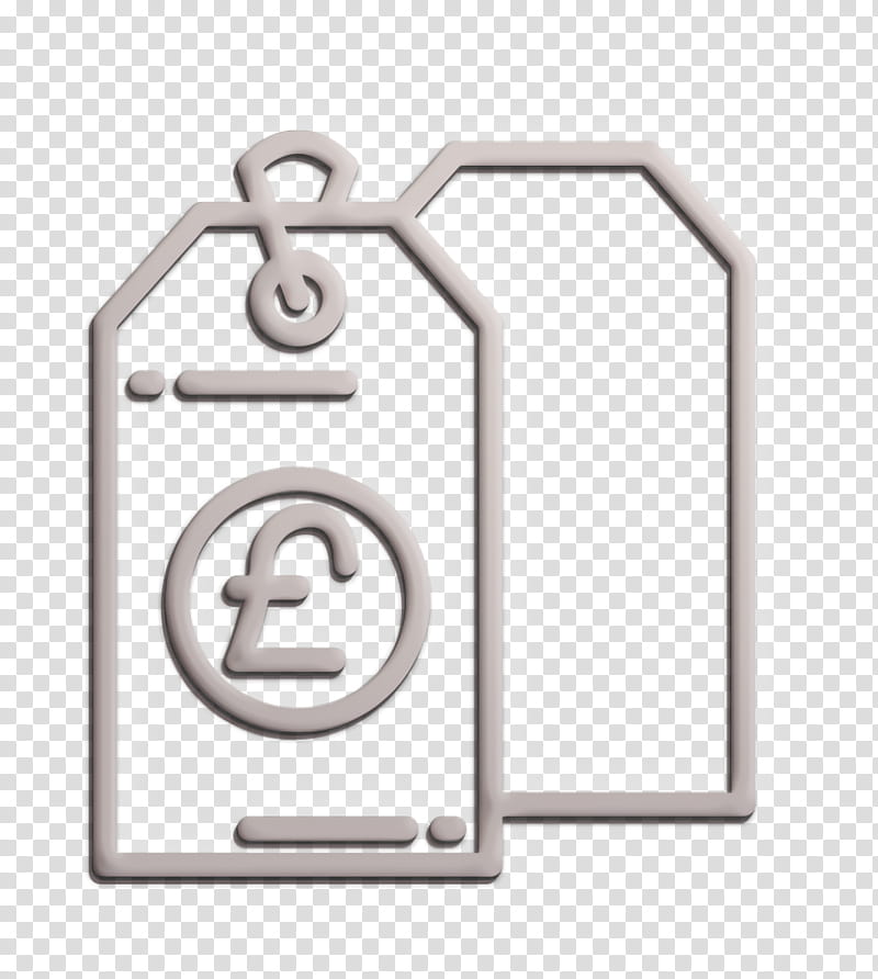 Pound icon Money Funding icon Price tag icon, Symbol, Silver, Keychain, Rectangle, Sign, Metal, Number transparent background PNG clipart