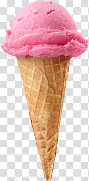 Super descargatelo, strawberry ice cream on cone transparent background PNG clipart