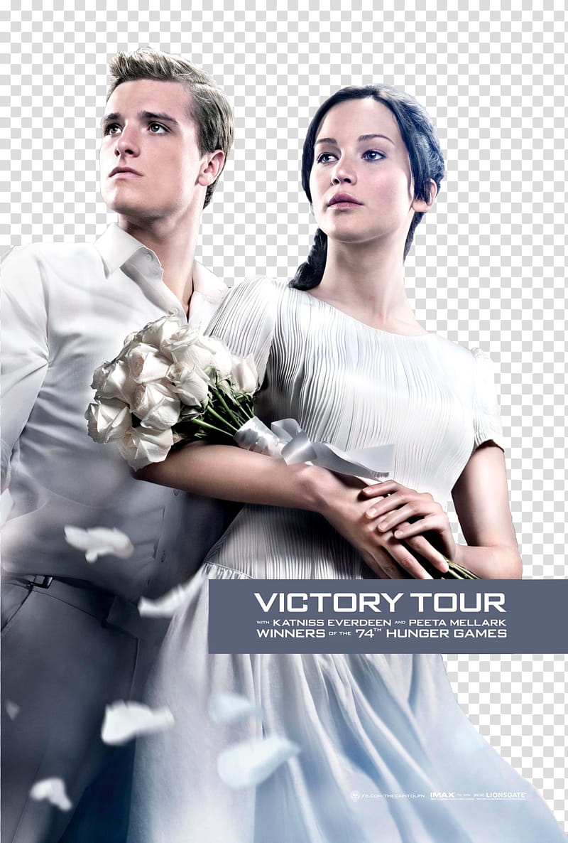 Peeta and Katniss Catching fire transparent background PNG clipart
