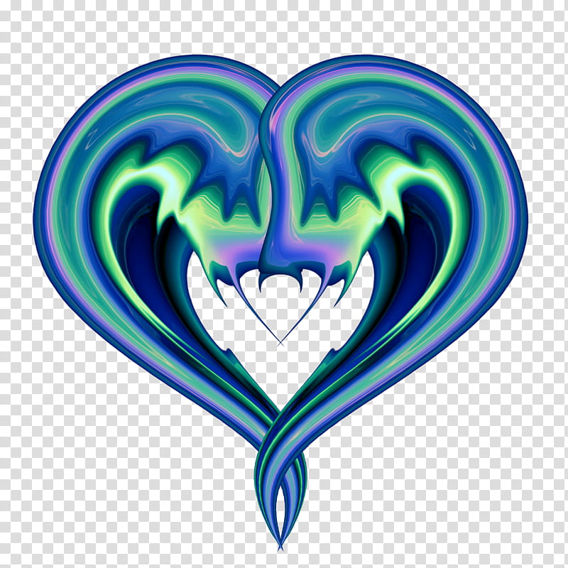 Aoi, heart-shaped green and purple art transparent background PNG clipart