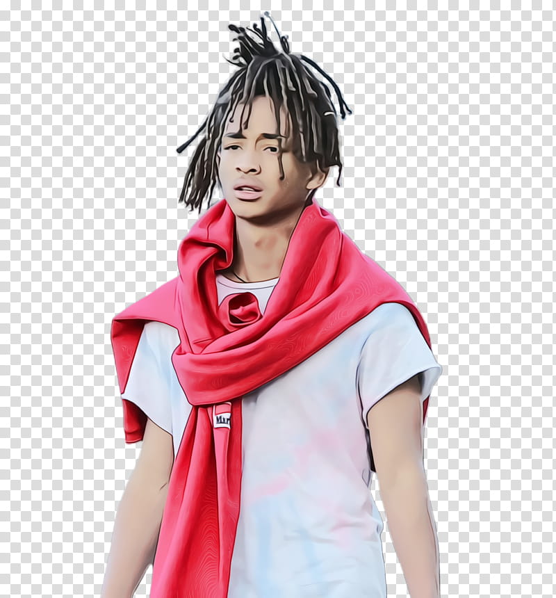 Watercolor, Paint, Wet Ink, Scarf, Jaden Smith, Outerwear, Costume, Neck transparent background PNG clipart