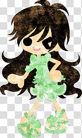 The icons of cute girls in cute dress, asaagao-girl- transparent background PNG clipart