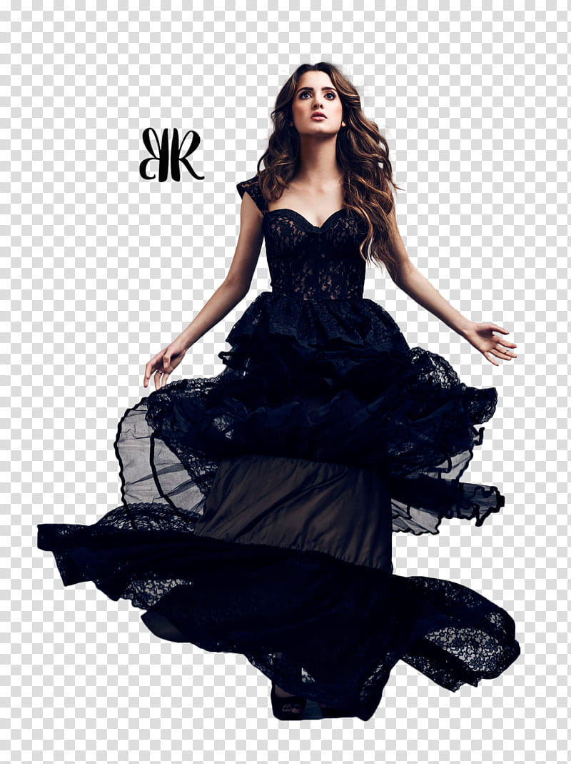 LAURA MARANO, woman wearing black cap-sleeved dress transparent background PNG clipart