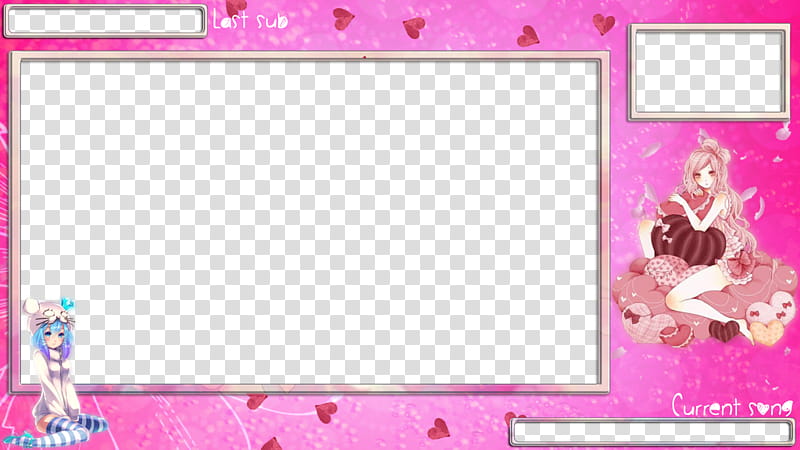 Kawaii Overlay, female animated illustration transparent background PNG clipart