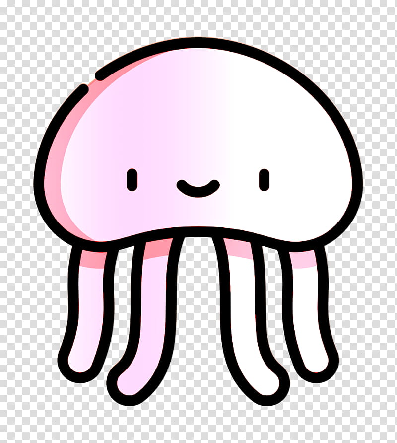 Tropical icon Jellyfish icon Animal icon, Cartoon, Facial Expression, Nose, Pink, Tooth, Smile, Head transparent background PNG clipart