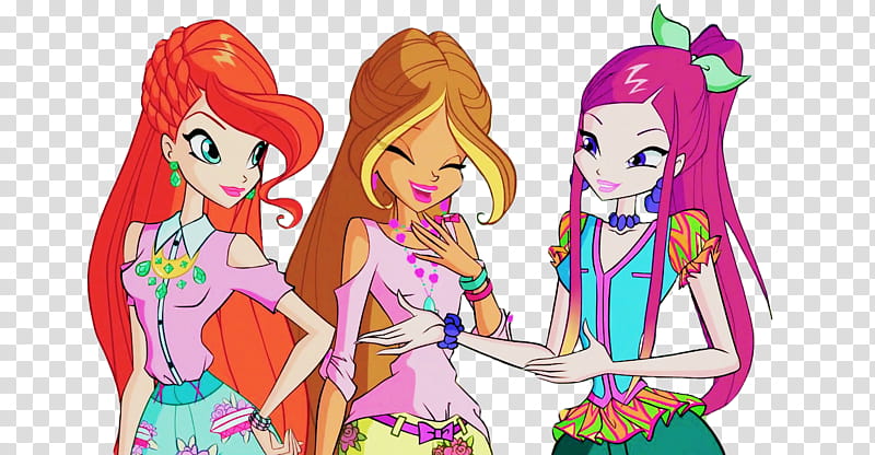 Bloom Roxy and Flora Winx transparent background PNG clipart