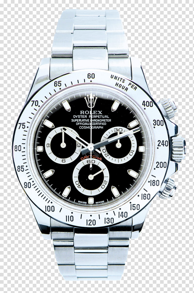 round white chronograph watch close-up transparent background PNG clipart