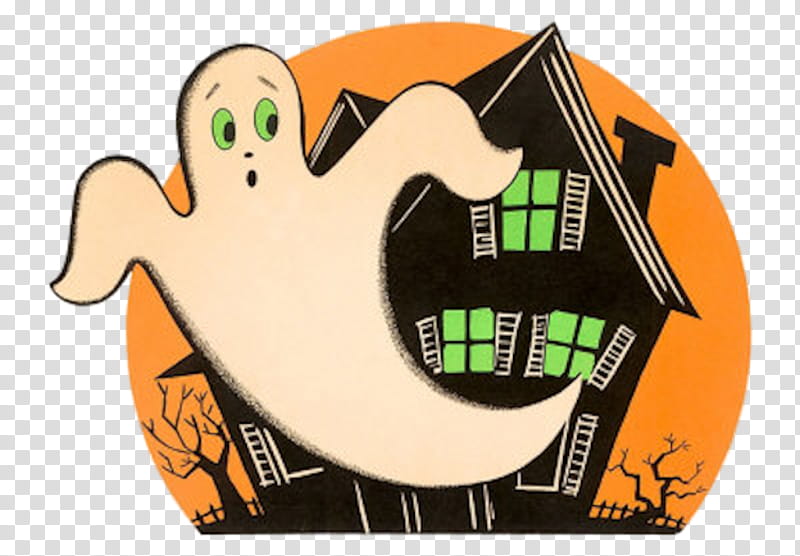 Halloween, haunted house and ghost illustration transparent background PNG clipart