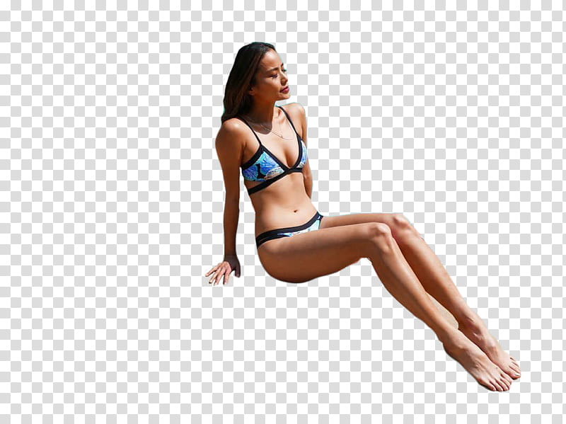 K WATCHERS woman wearing blue bikini transparent background PNG