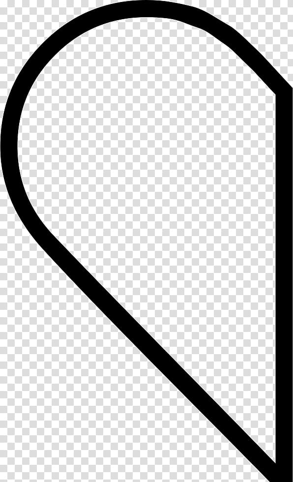 White Heart, Half A Heart, Typeface, Black, Black And White
, Line, Area, Technology transparent background PNG clipart