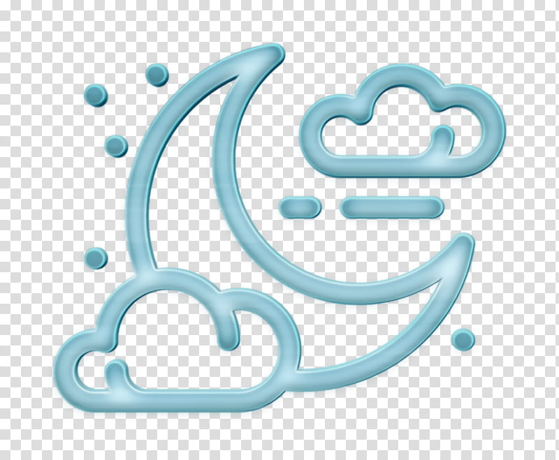 cloud icon moon icon night icon, Sky Icon, Star Icon, Aqua, Text, Turquoise, Line, Symbol transparent background PNG clipart