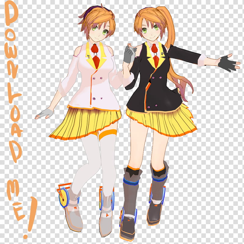 :MMD: Anon and Kanon V +Model DL, two female anime character illustration transparent background PNG clipart