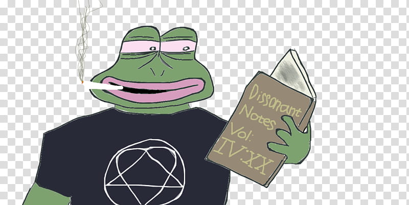 Pepe reads while he ascends to dank heights transparent background PNG clipart