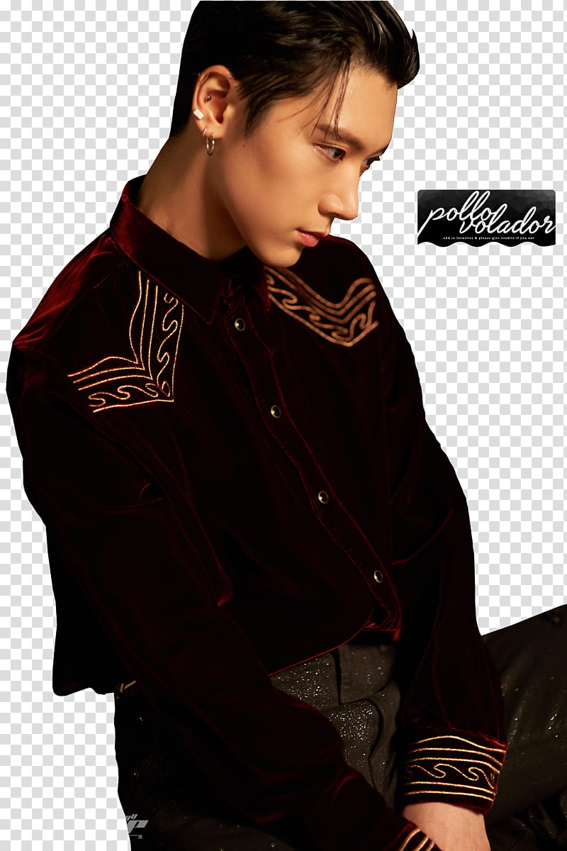 Ten NCT WayV Regular, unknown personality wearing black long-sleeved shirt transparent background PNG clipart