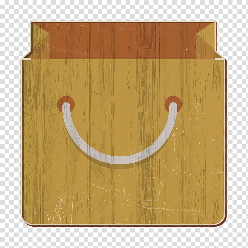 Shopping bag icon Bag icon Basic Flat Icons icon, Wood Stain, Rectangle, Smile, Symbol transparent background PNG clipart