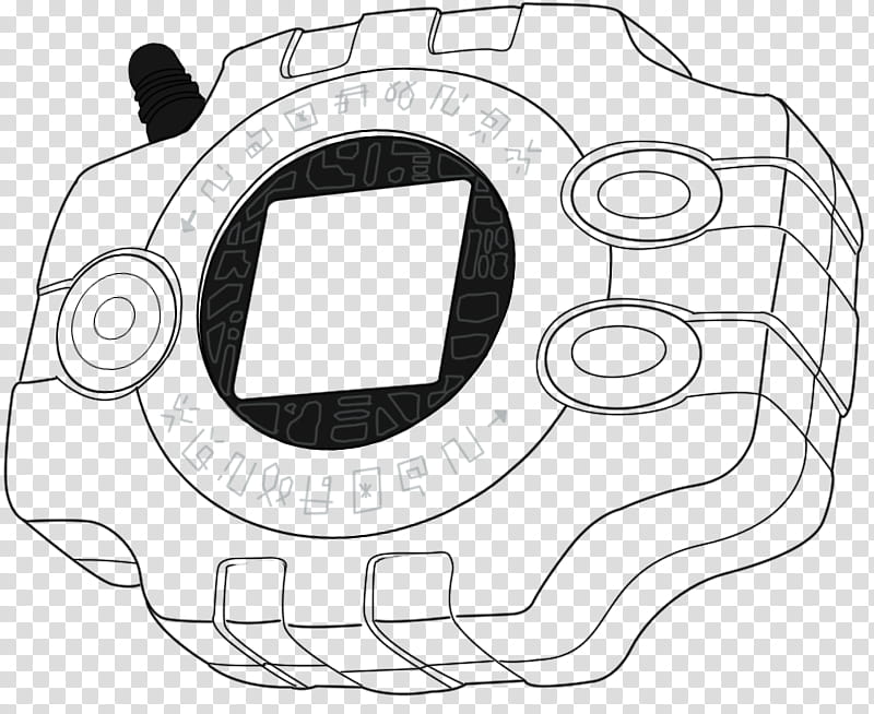 Digimon Adventure Digivices HQ Base, black Digimon device sketch transparent background PNG clipart