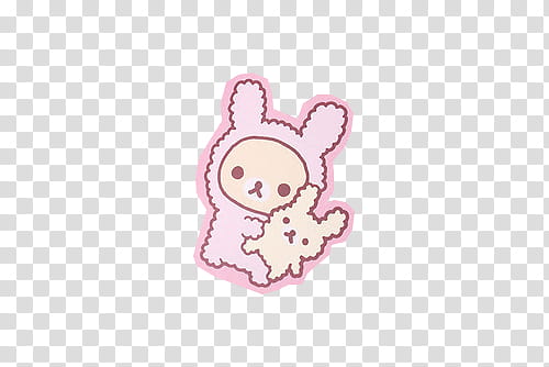 Kawaii , pink bunny illustration transparent background PNG clipart