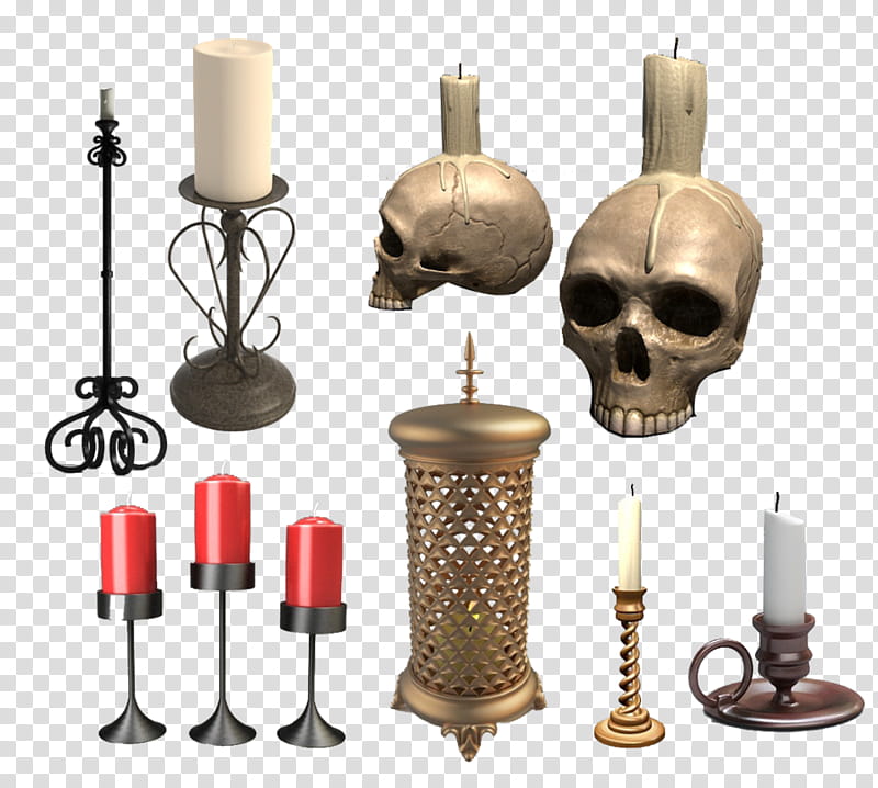 watchers , several assorted-design candle holder lot transparent background PNG clipart