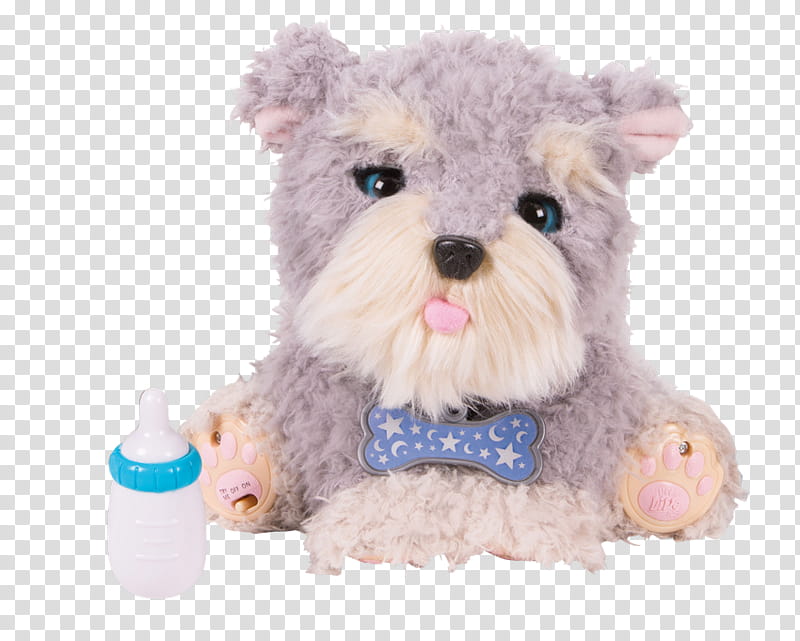 Kitten, Puppy, Little Live Pets Frosty My Dream Puppy, Miniature Schnauzer, Toy, Dog, Stuffed Toy, Plush transparent background PNG clipart