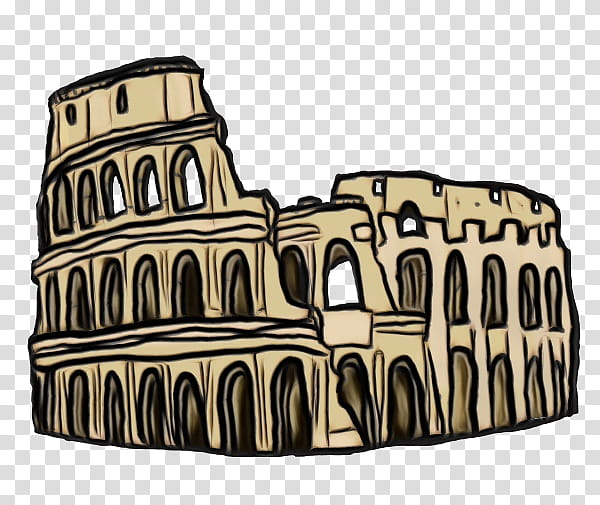 Colosseum Roman Forum Ancient Rome Ancient Roman architecture Transparency, Watercolor, Paint, Wet Ink, Roman Empire, Landmark, Facade, Medieval Architecture transparent background PNG clipart
