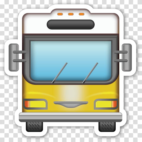 EMOJI STICKER , yellow and white bus illustration transparent background PNG clipart