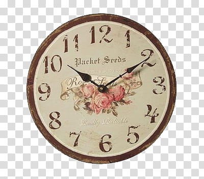 , round white and brown analog wall clock transparent background PNG clipart