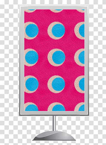 Signboards , gray pedestal frame with blue and pink polka-dot print transparent background PNG clipart