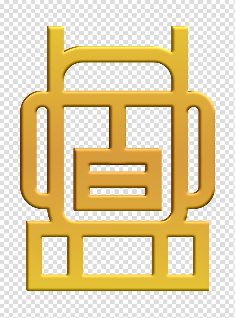 Luggage icon Summer Holidays icon Backpack icon, Yellow, Line, Symbol transparent background PNG clipart