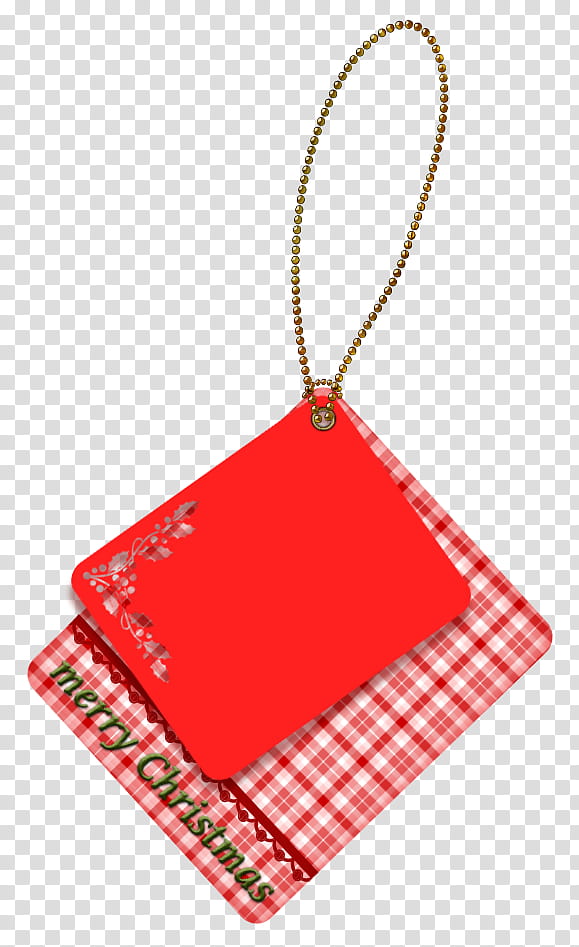Christmas tags, red Merry Christmas card transparent background PNG clipart