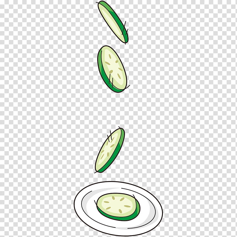 Green Leaf, Slicing Cucumber, Line, Area, Circle transparent background PNG clipart