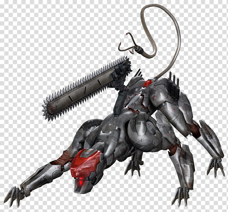 Metal Gear Rising Revengeance Render , gray and red robot illustration transparent background PNG clipart
