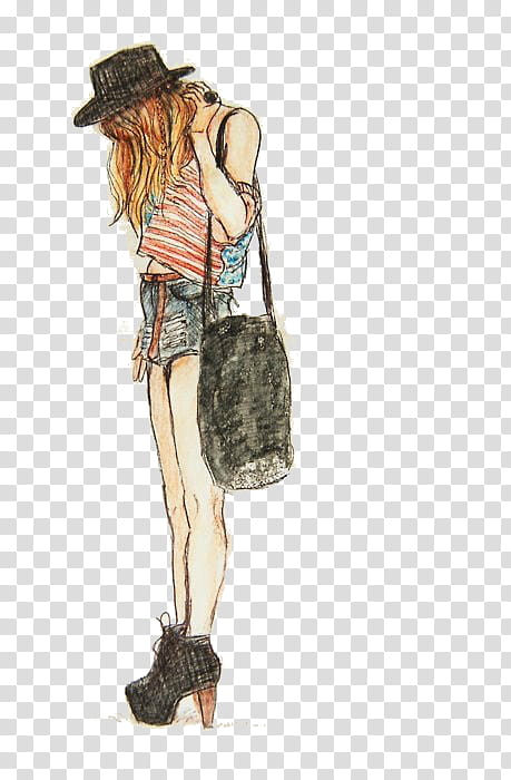 female with bag illustration transparent background PNG clipart