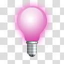 Girlz Love Icons , light-solid-color, pink LED bulb transparent background PNG clipart
