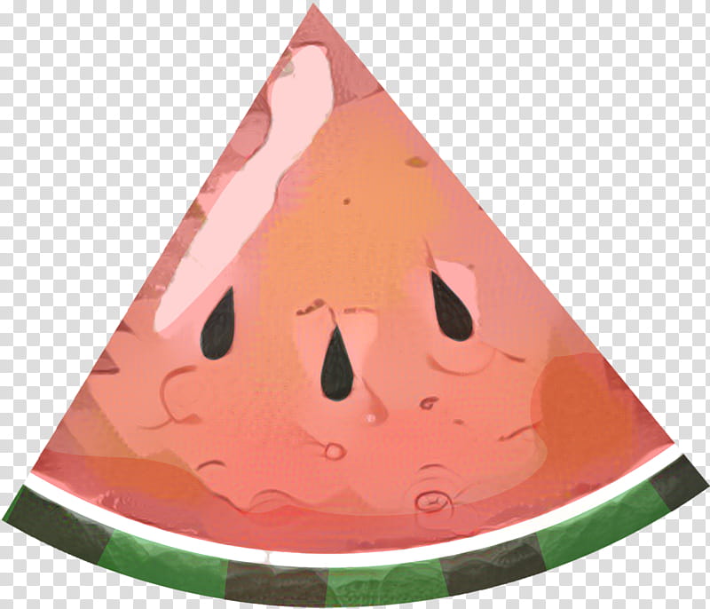 Party Hat, Watermelon, Triangle, Pink M, Citrullus, Fruit, Plant, Cone transparent background PNG clipart