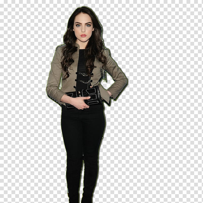 Elizabeth Gillies, woman standing with left arm akimbo transparent background PNG clipart